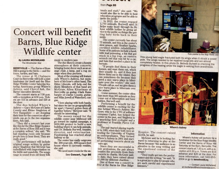 Winchester Star article from 2.14.13 features the Bitter Liberals