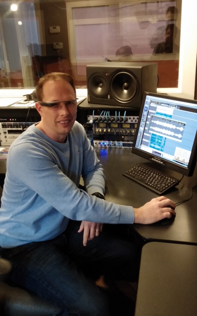 Will Shenk wearing Google Glass: Borgs Do It Better