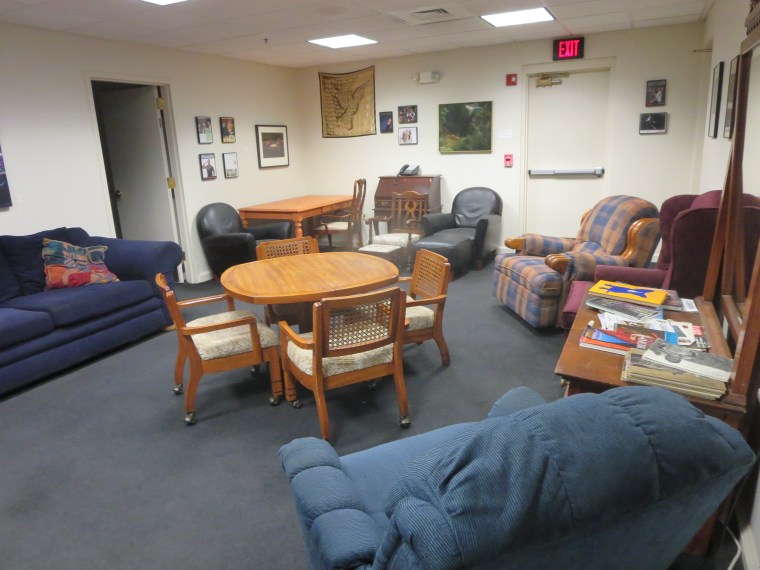 One of the many backstage areas