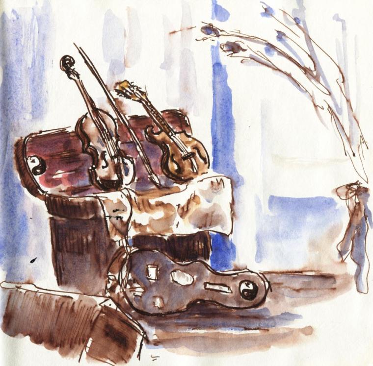 The mandolin/violin pod